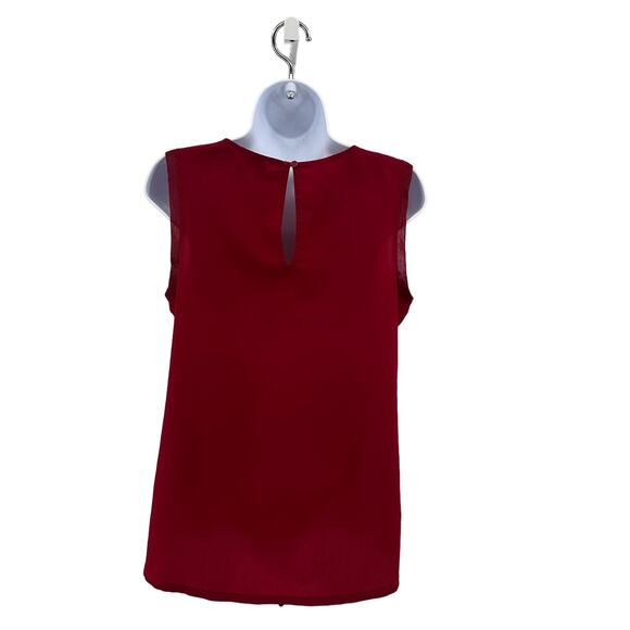 Sanctuary Red Chiffon Sleeveless Blouse Tank Womens XS Round Neck Relaxed Fit - Picture 4 of 8